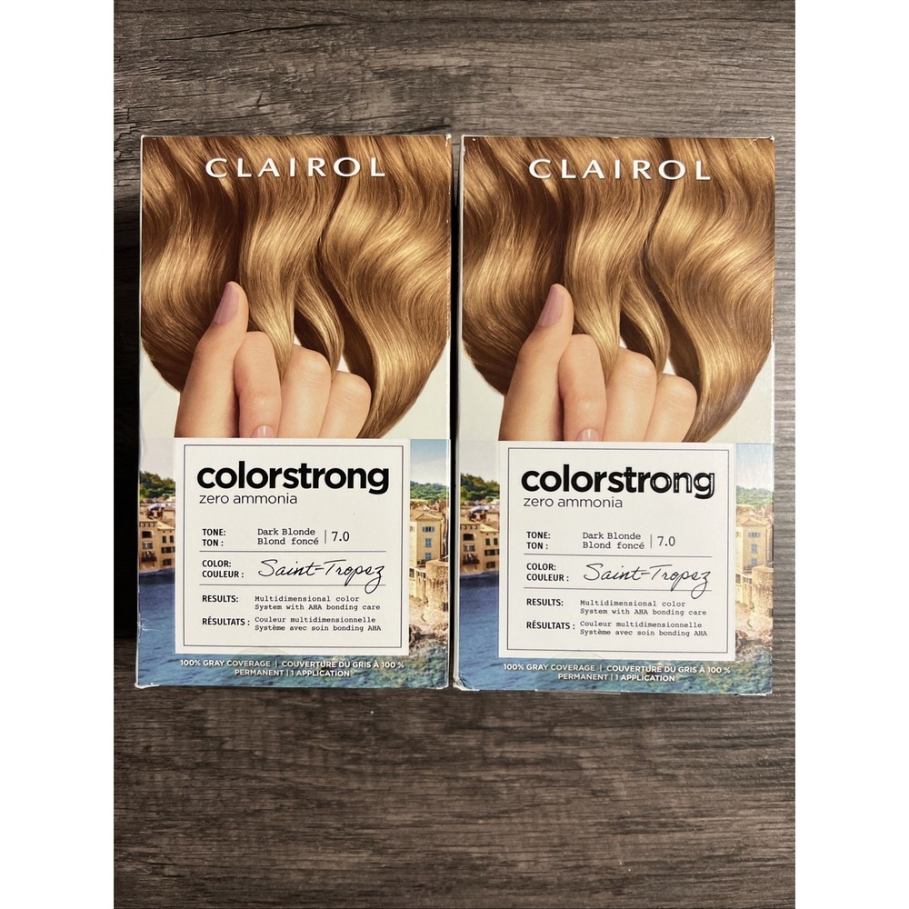 Clairol Colorstrong Permanent Hair Color #7.0 dark Blonde Zero Ammonia New 2 Pk